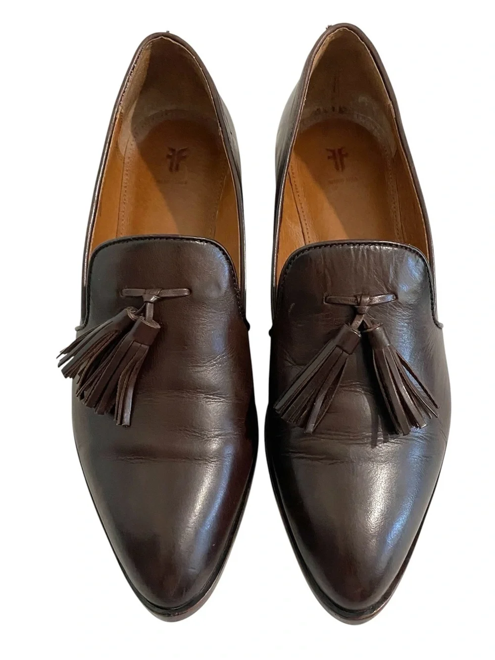 Frye Erica Venetian Leather Tassel Loafers Size 7 Preppy Classic Burgundy Brown